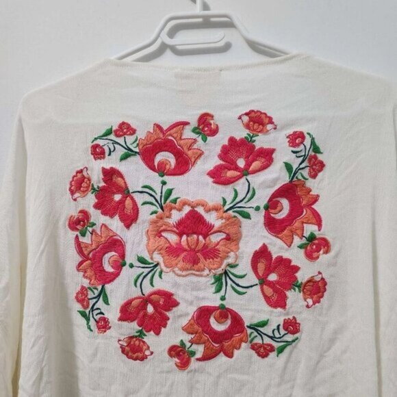 Z&L Europe Kimono Robe Embroidered Floral Duster Size Medium b56 - Picture 7 of 11